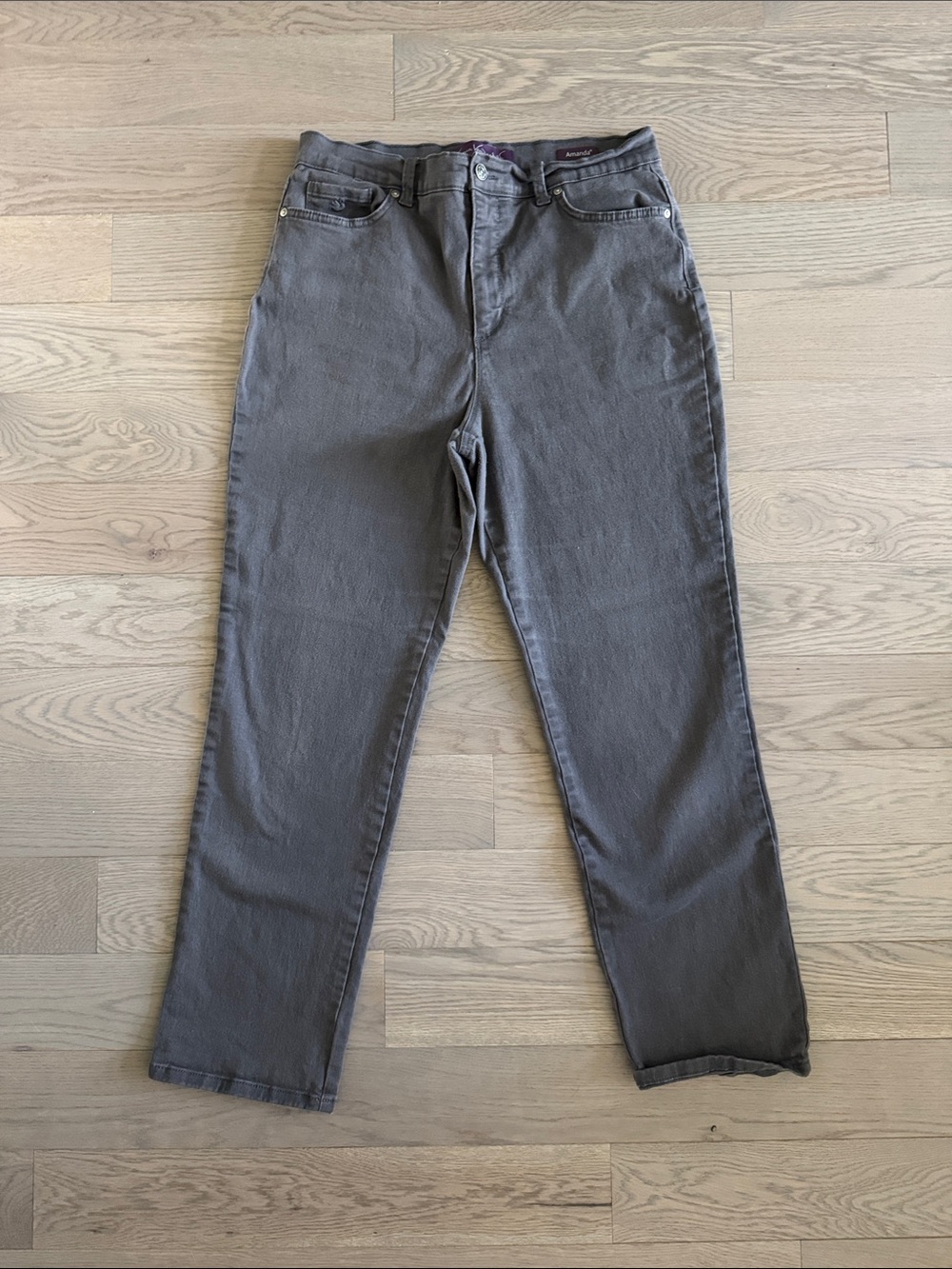 Gloria Vanderbilt Men's Gray Straight Jeans